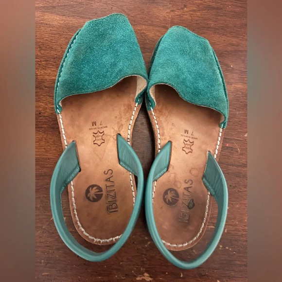 Avarcas Made in Brazil green leather sandals size 7 - Picture 3 of 8